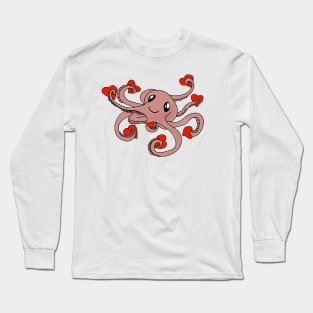 Octopus has many hearts Long Sleeve T-Shirt